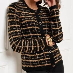 Talbots Black and Gold Cardigan Sweater